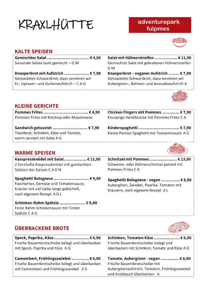 Menu_Kraxl Hütte_Fulpmes_image_1