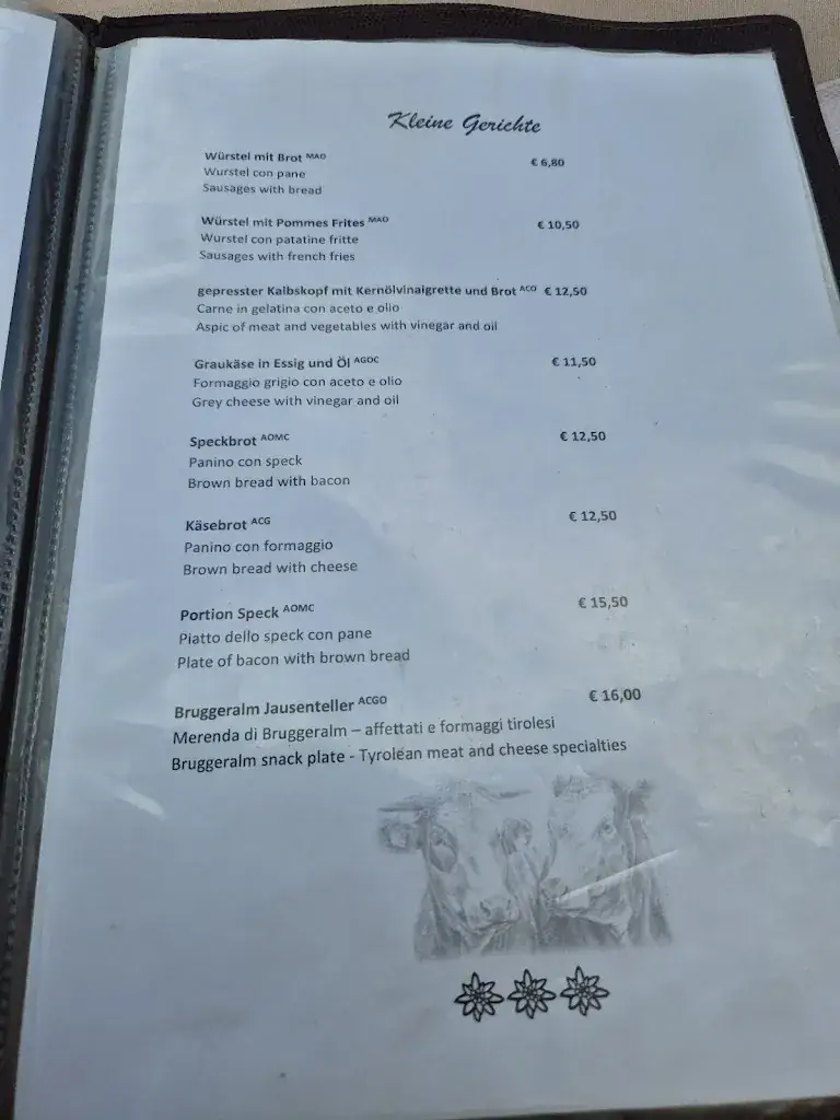 Menu_Bergrestaurant Bruggeralm_Fulpmes_immagine_3