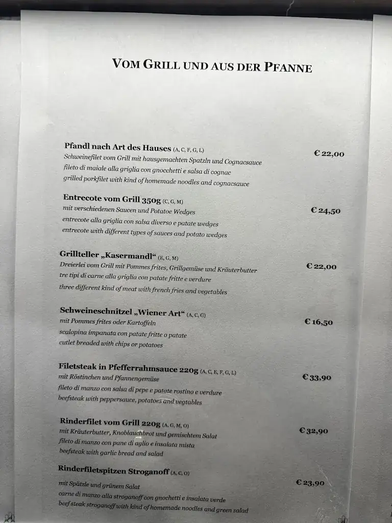 Menu_Restaurant - Kegelbahn s´Kasermandl_Fulpmes_image_1