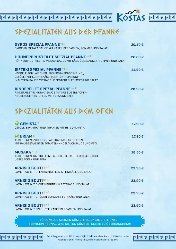 Menu_Kostas Griechisches Restaurant_Fulpmes_immagine_1