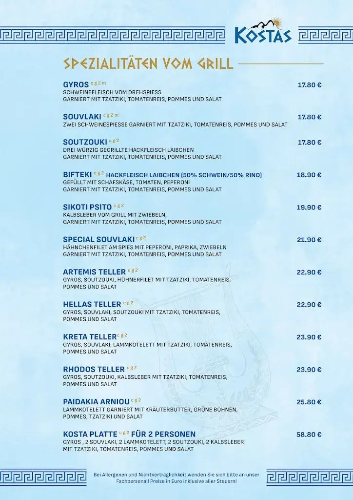 Menu_Kostas Griechisches Restaurant_Fulpmes_immagine_2