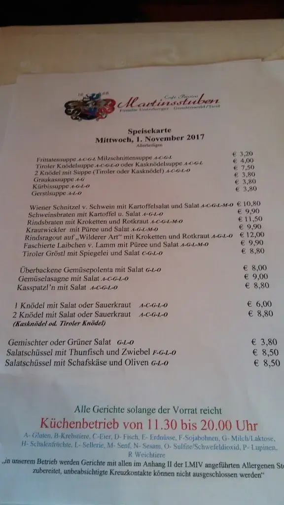 Menu_Cafe Pension Martinsstuben_Gnadenwald_image_4