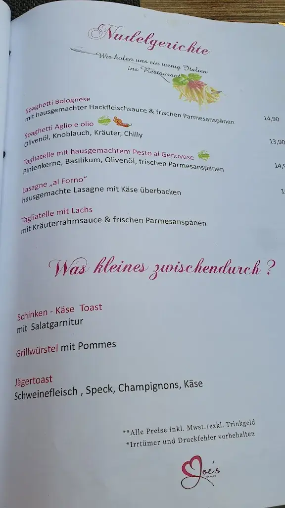 Menu_Joes Restaurant_Gerlos_image_3