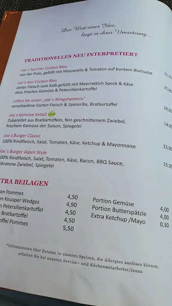 Menu_Joes Restaurant_Gerlos_image_4