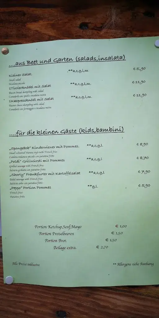 Menu_Nößlachhütte_Gries am Brenner_immagine_1