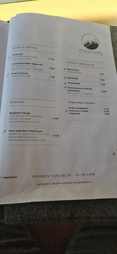 Menu_Panorama Restaurant Hahnenkamm_Höfen_image_1