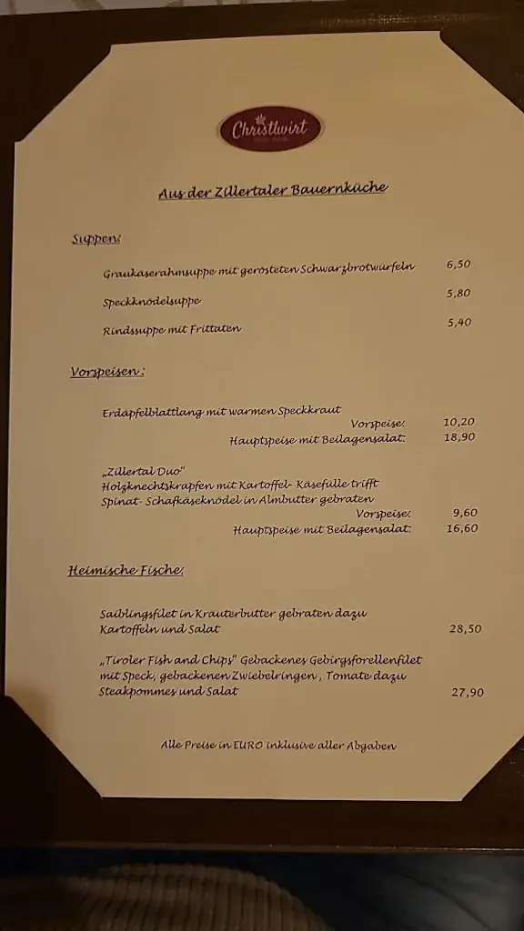 Menu_Gasthaus-Pension Christlwirt_Hippach_image_2