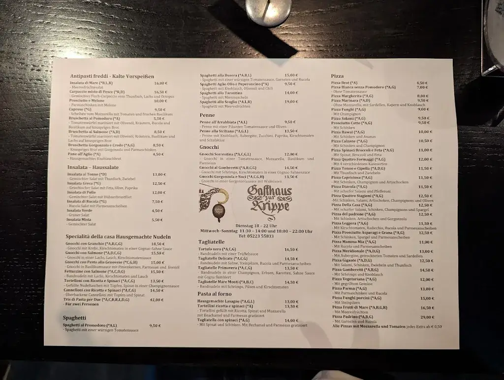 Menu_Gasthaus zur Krippe_Hall in Tirol_immagine_1