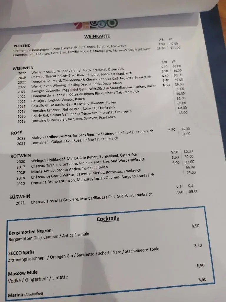 Menu_SECCO Bistro_Hall in Tirol_immagine_1