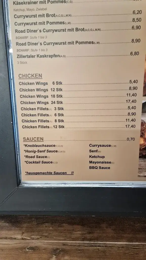 Menu_Road Diner Hall – Burger | Grill | Sandwich -- Region Absam | Mils | Thauer | Rum_Hall in Tirol_immagine_4