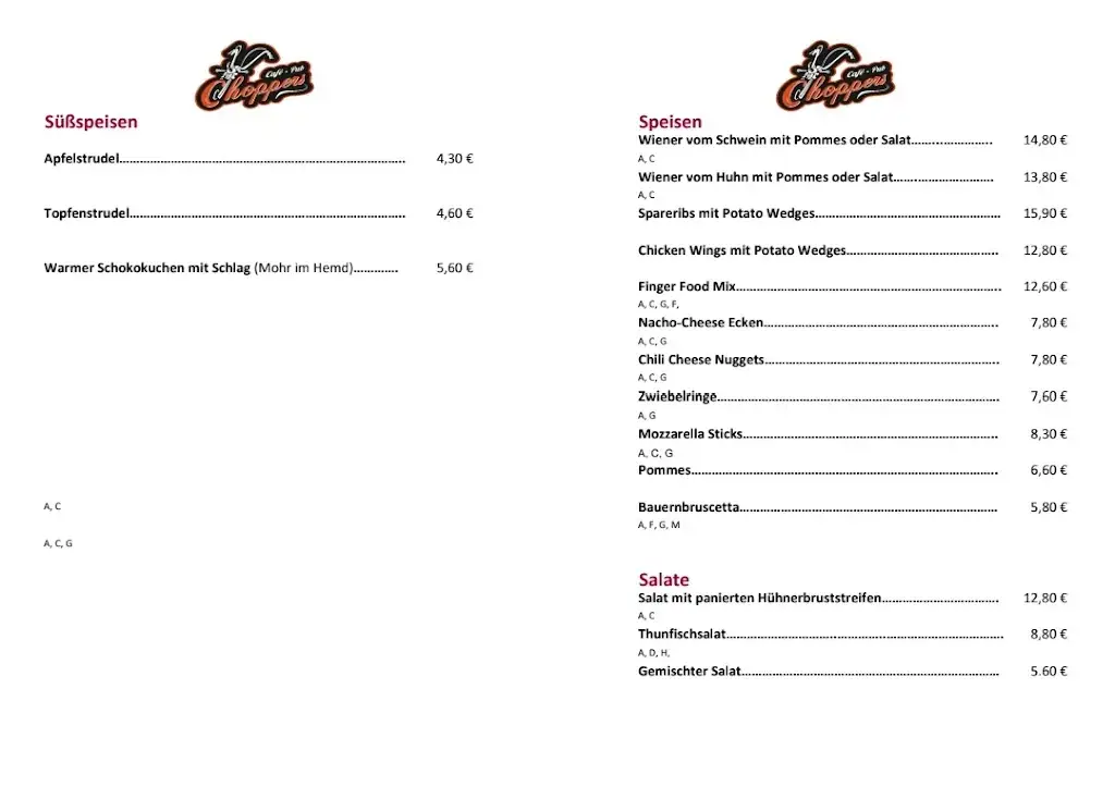 Menu_Choppers Bar_Arnoldstein_image_2