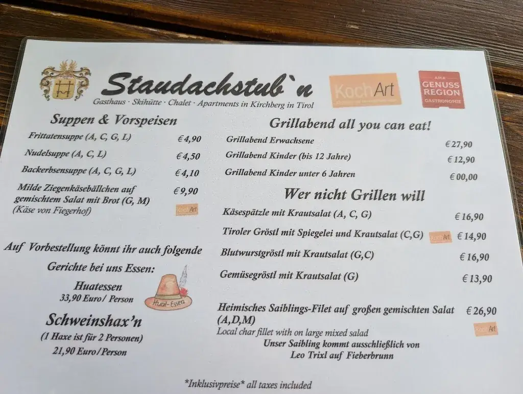 Menu_Berggasthof Staudachstubn_Kirchberg in Tirol_image_1