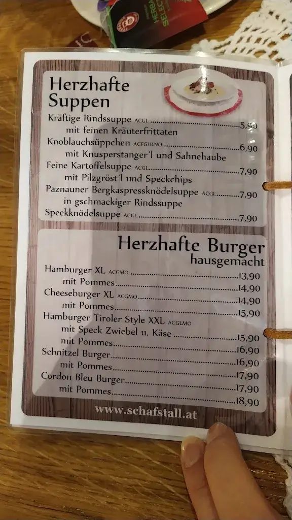 Menu_Landgasthof zum Schafstall_Kappl_image_1