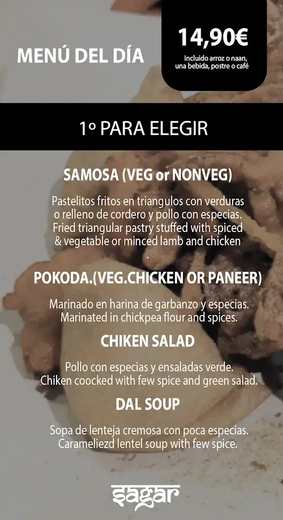 Menu_Restaurante Sagar (the authentic indian kitchen)_Lans_image_2