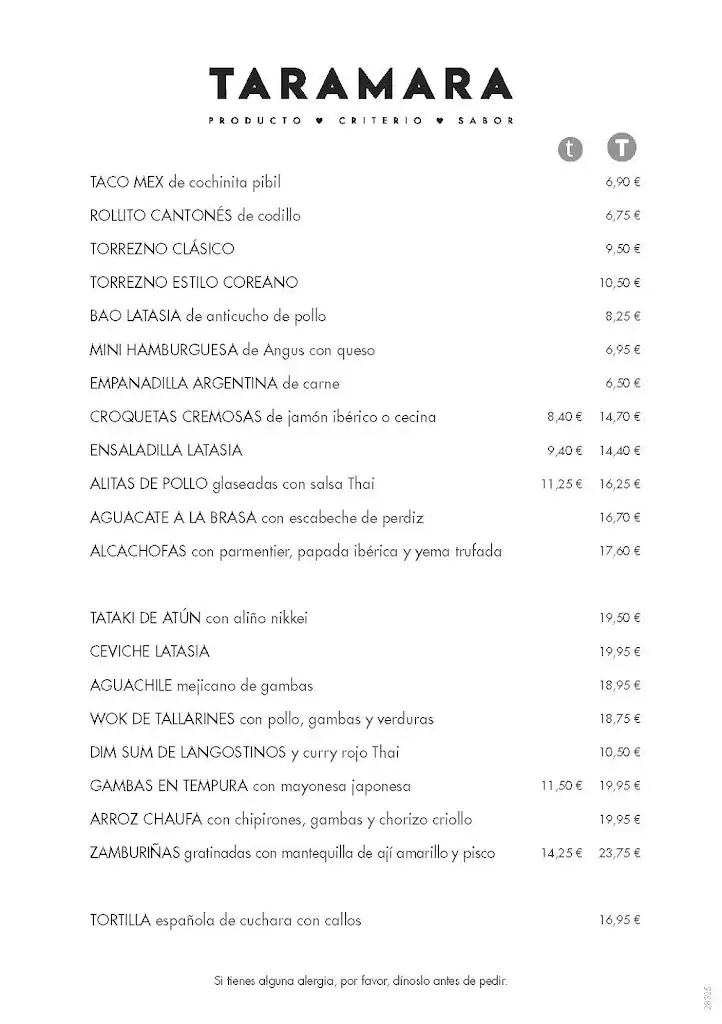 Menu_Restaurante TARAMARA_Lans_image_1