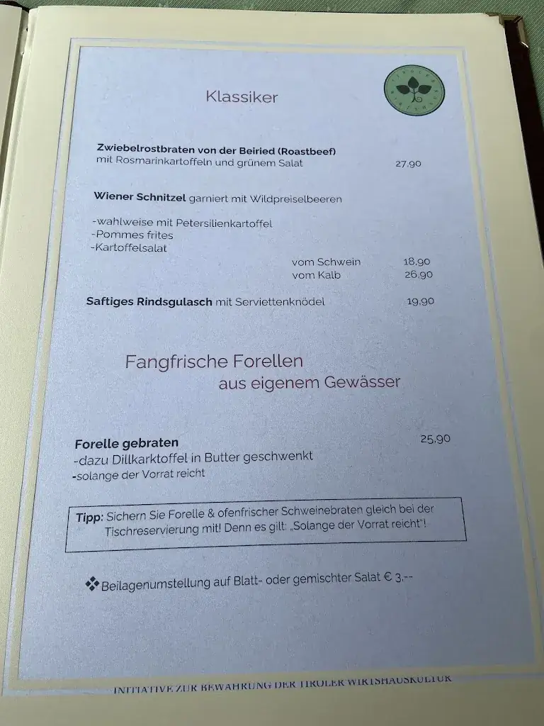 Menu_Waldgasthaus Triendlsäge_Leutasch_immagine_2