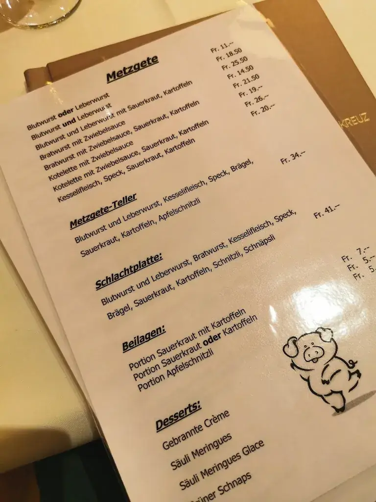 Menu_Restaurant Kreuz_Mariastein_immagine_1