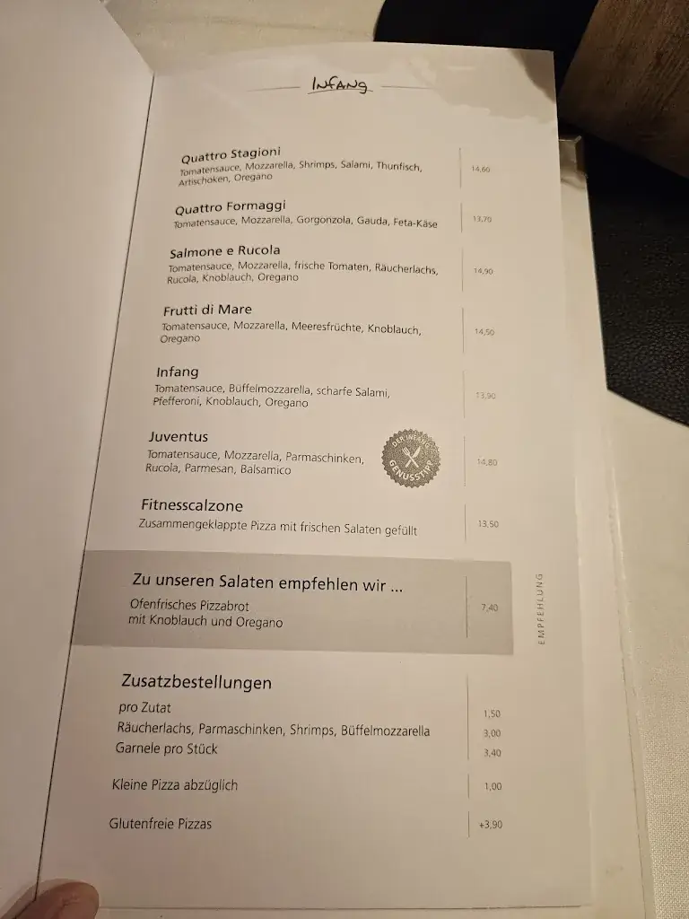 Menu_Restaurant Pizzeria Infang_Längenfeld_immagine_2