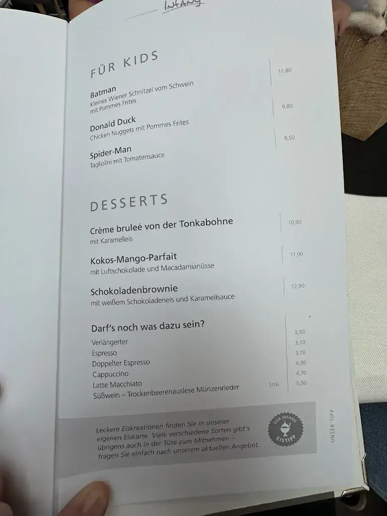 Menu_Restaurant Pizzeria Infang_Längenfeld_immagine_3