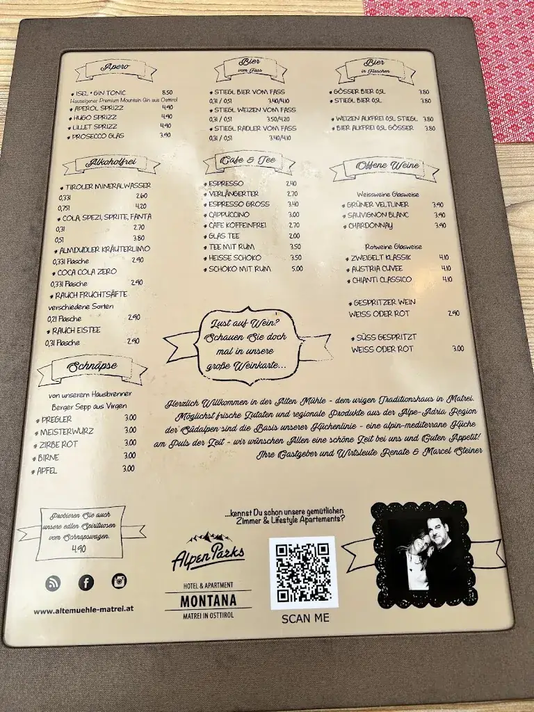Menu_Restaurant Alte Mühle Matrei_Matrei in Osttirol_immagine_2