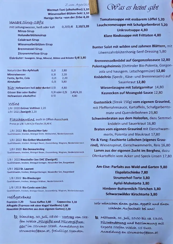 Menu_Kräuterwirtshaus Strumerhof_Matrei in Osttirol_immagine_1