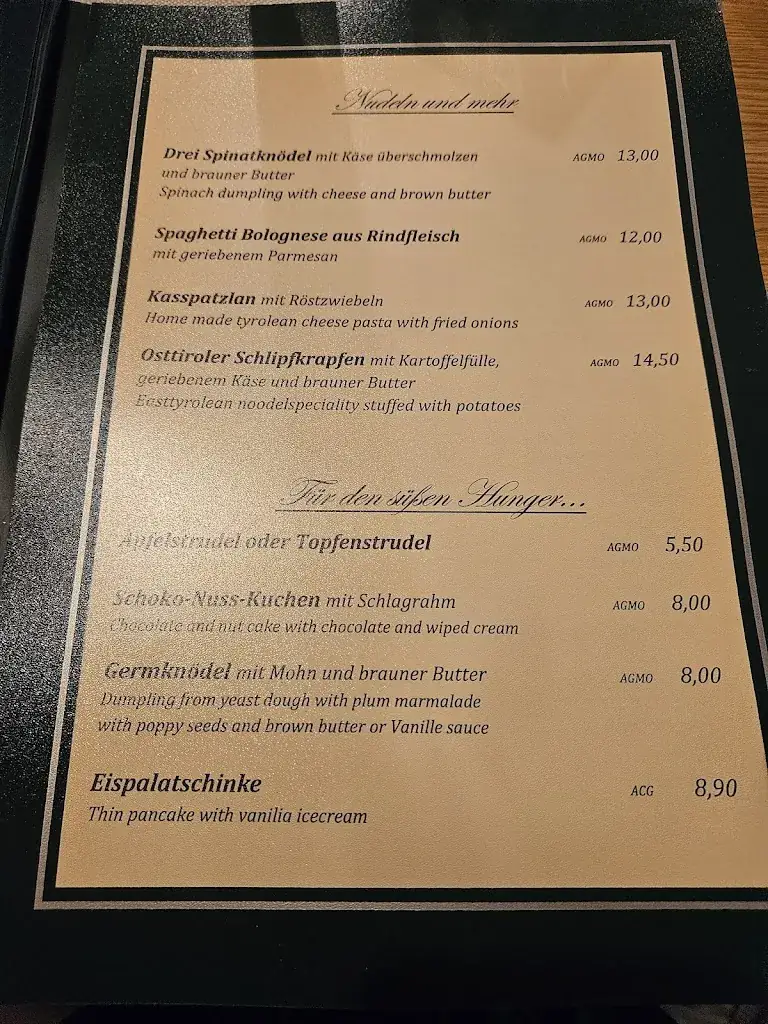 Menü_Gasthof Islitzer_Matrei in Osttirol_Bild_1