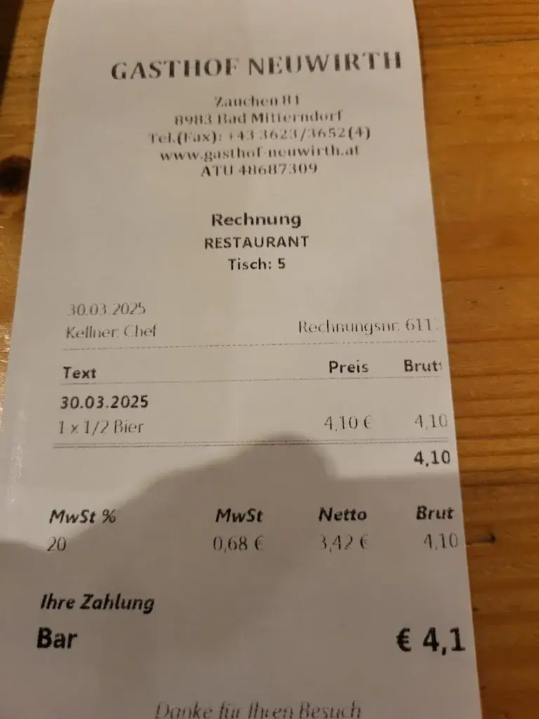 Reinhard Kleesadl_Gasthof Neuwirth_Mitterndorf_review