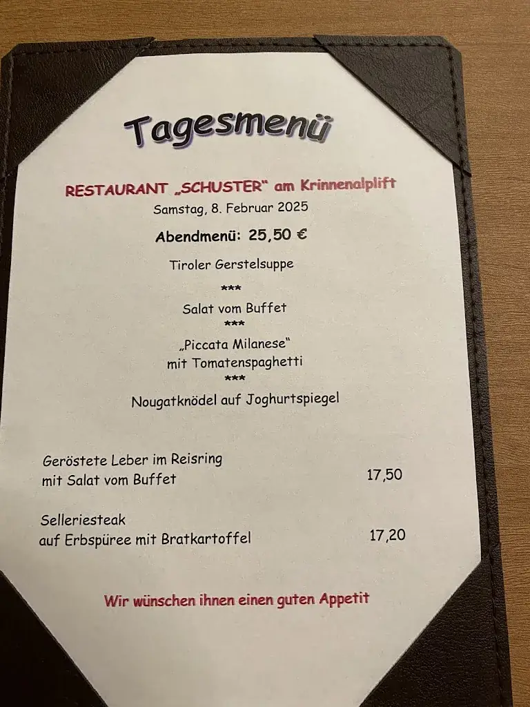 Menu_Landgasthof Schuster Tannheimertal_Nesselwängle_immagine_3