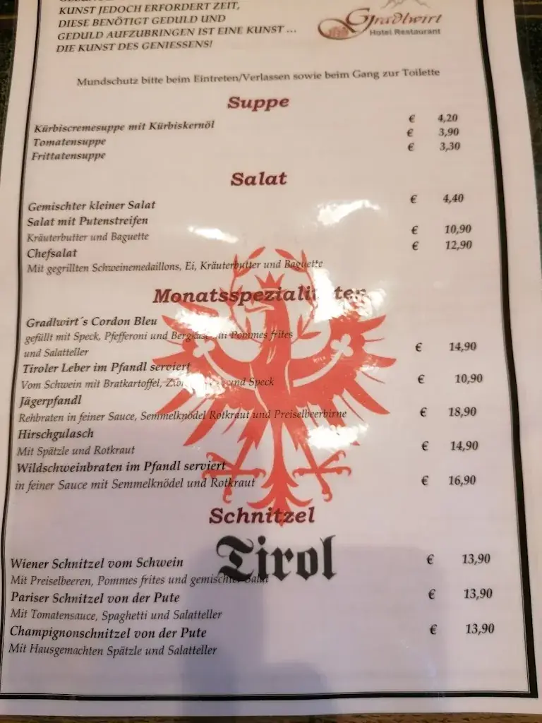 Menu_Hotel Restaurant Gradlwirt_Niederndorf_image_1