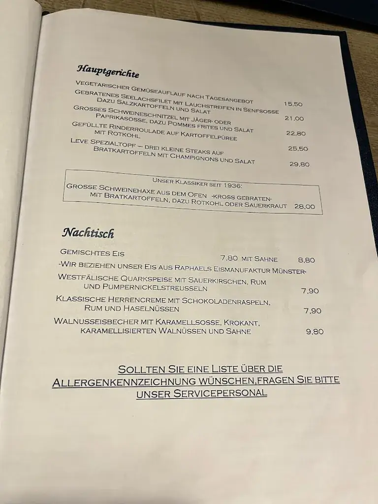 Menu_Altes Gasthaus Leve_Münster_image_1