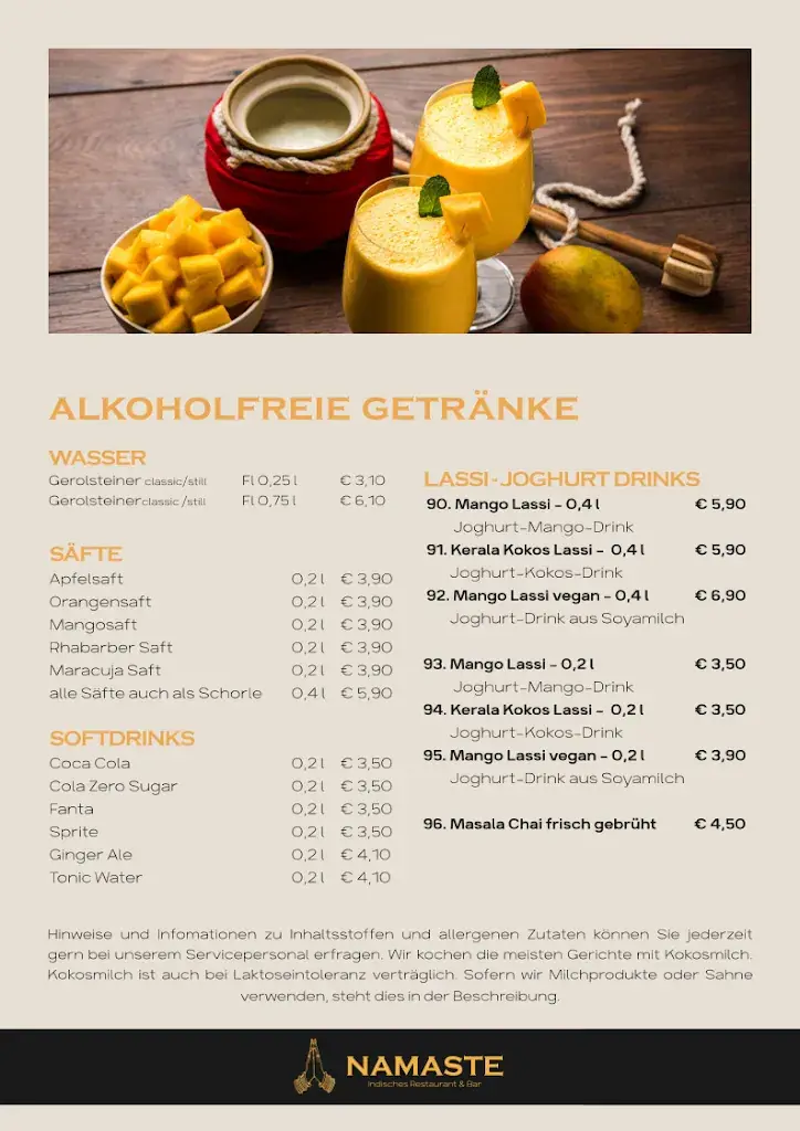 Menu_Namaste Indisches Restaurant Münster_Münster_immagine_1