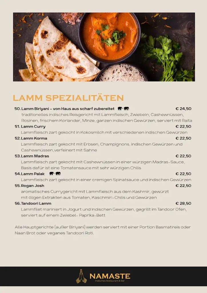 Menu_Namaste Indisches Restaurant Münster_Münster_immagine_4