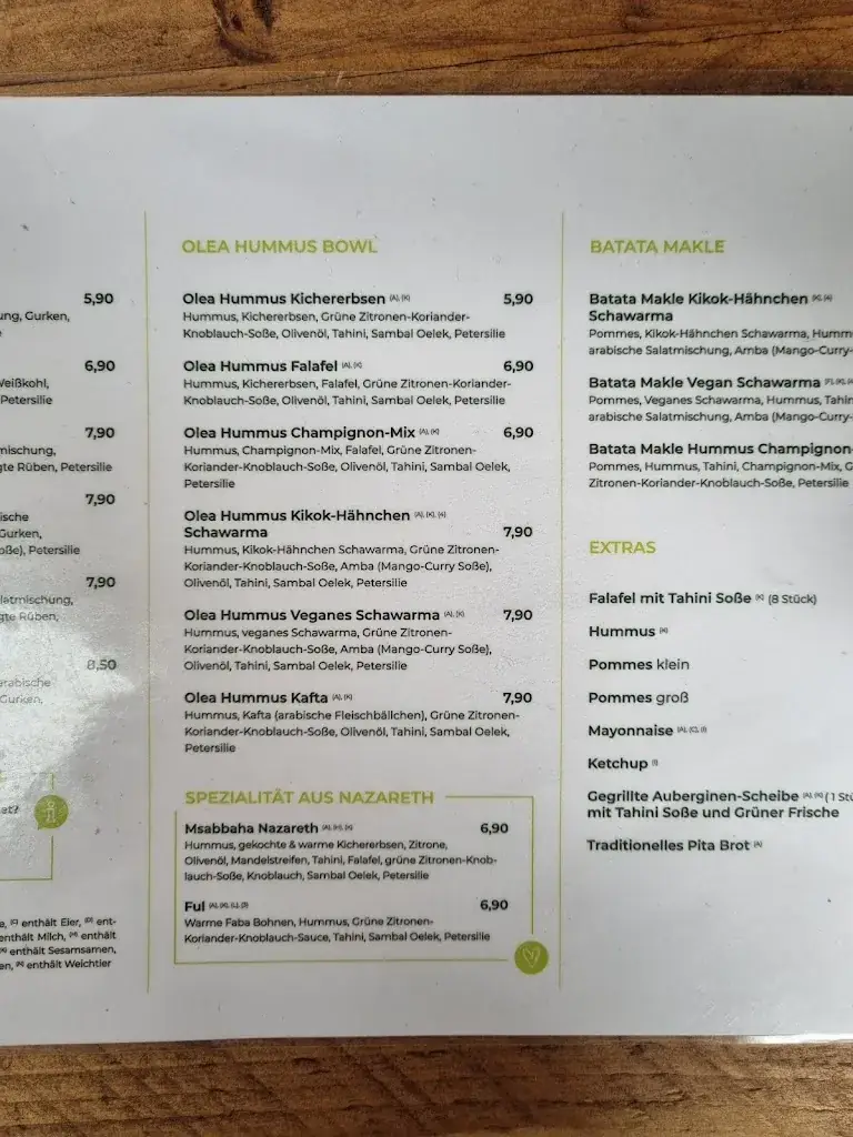 Menu_OLEA- Nazareth oriental Streetfood_Münster_image_4