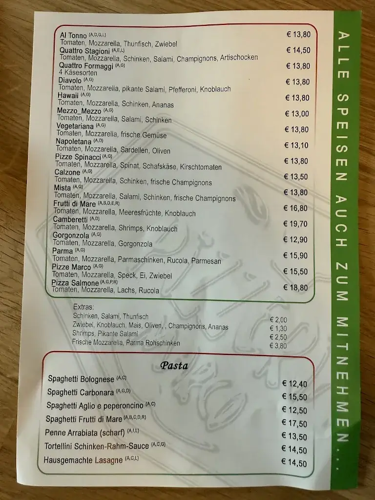 Menu_Pizzeria Marco_Oberndorf in Tirol_immagine_1