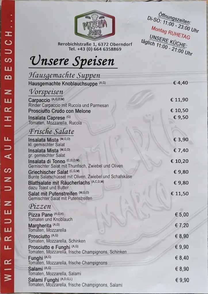 Menu_Pizzeria Marco_Oberndorf in Tirol_immagine_4