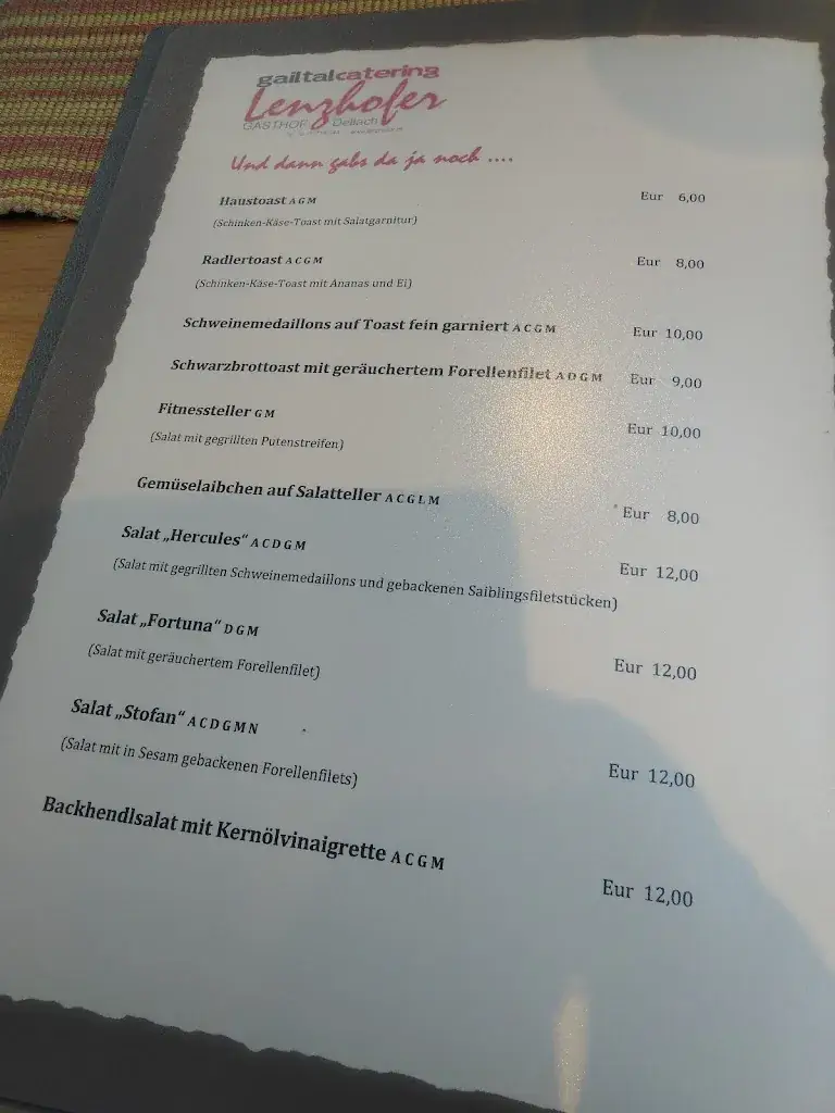 Menu_Gasthof Lenzhofer_Dellach_image_1
