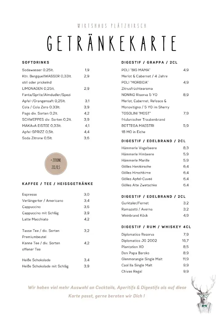 Menu_WiRTSHAUS PLÅTZHiRSCH_Döbriach_immagine_1