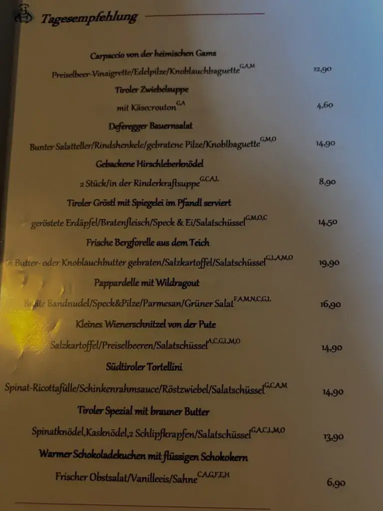 Menu_Gasthaus Alzenbrunn_Sankt Veit in Defereggen_immagine_2