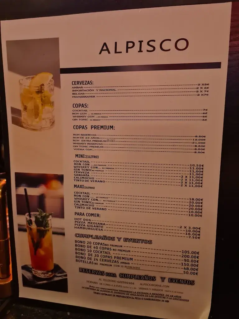 Menu_Alpisco One Cocktail Bar Chamberi_Rum_immagine_2