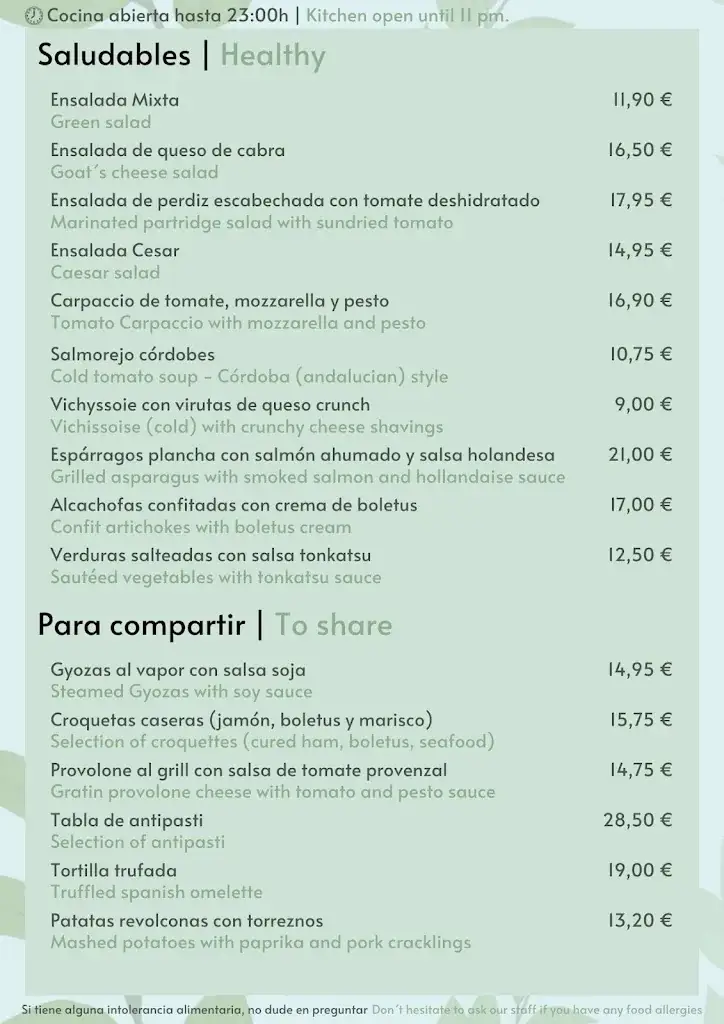 Menu_Terraza Central Garden | Hotel Colón Madrid_Rum_image_4