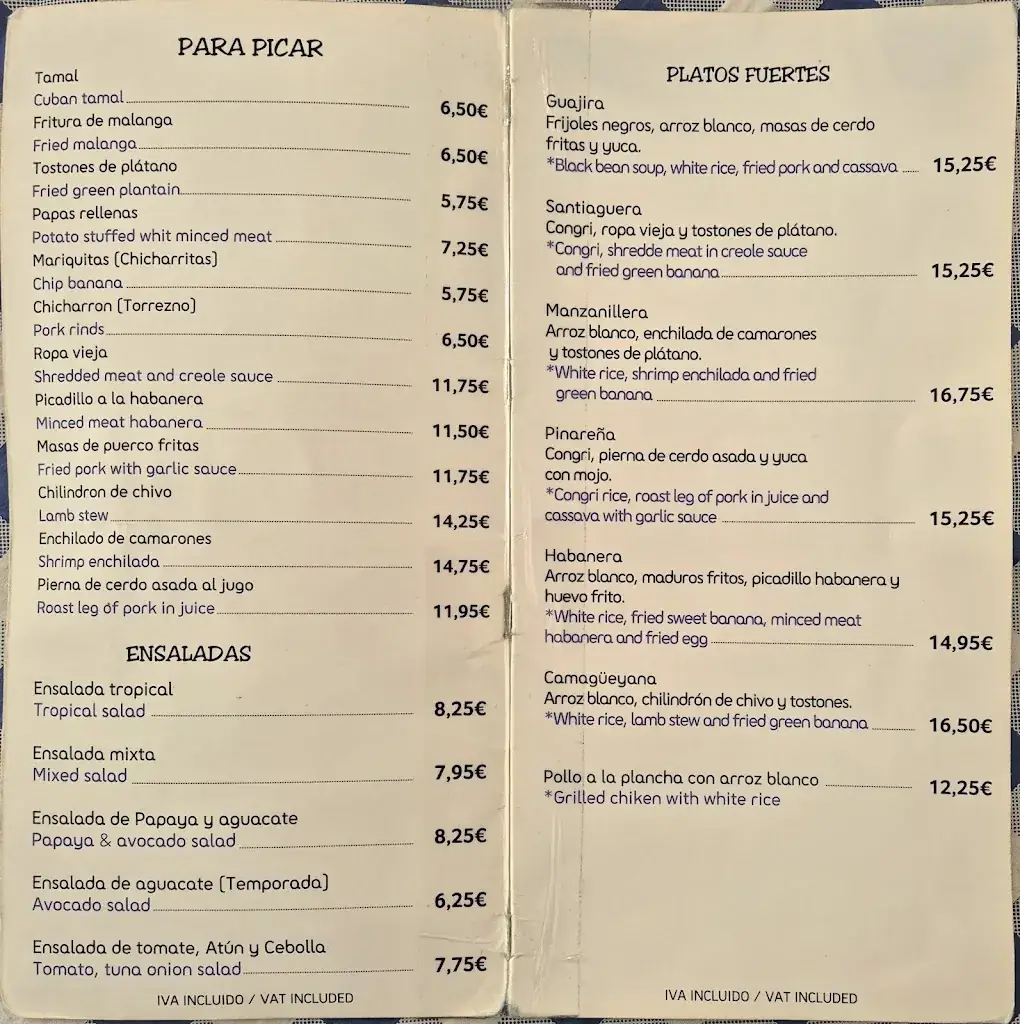 Menü_Cuando Salí de Cuba_Rum_Bild_1