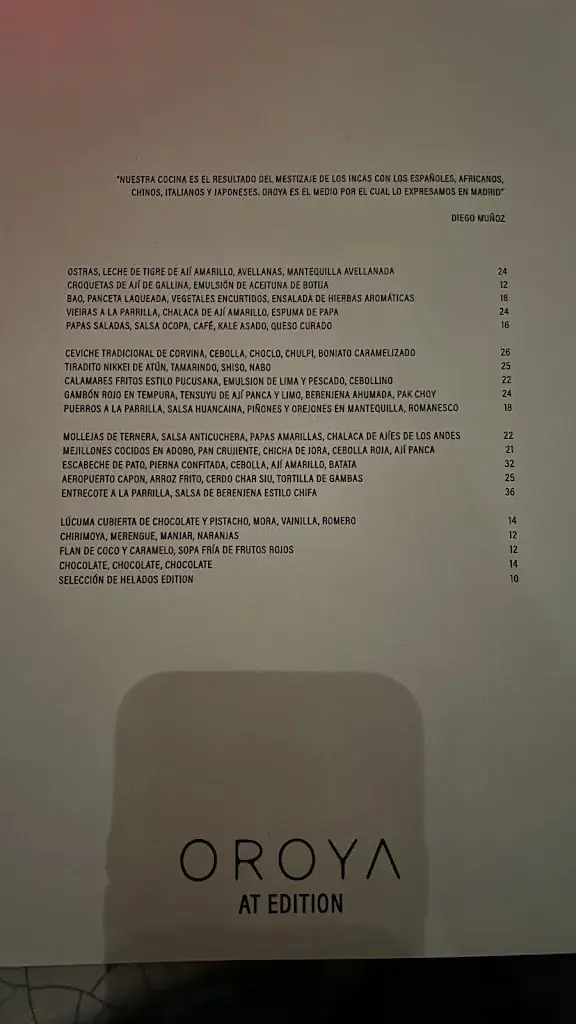 Menu_OROYA Madrid_Rum_image_1