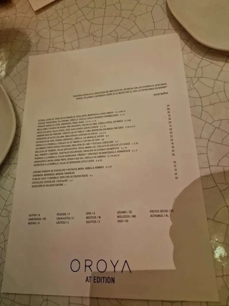 Menu_OROYA Madrid_Rum_image_2