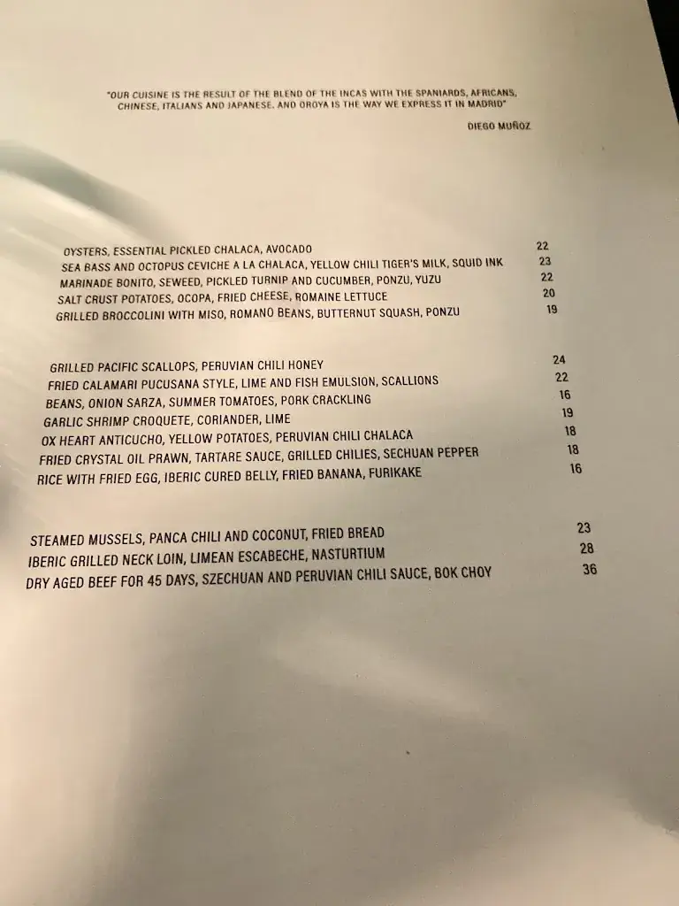 Menu_OROYA Madrid_Rum_image_3