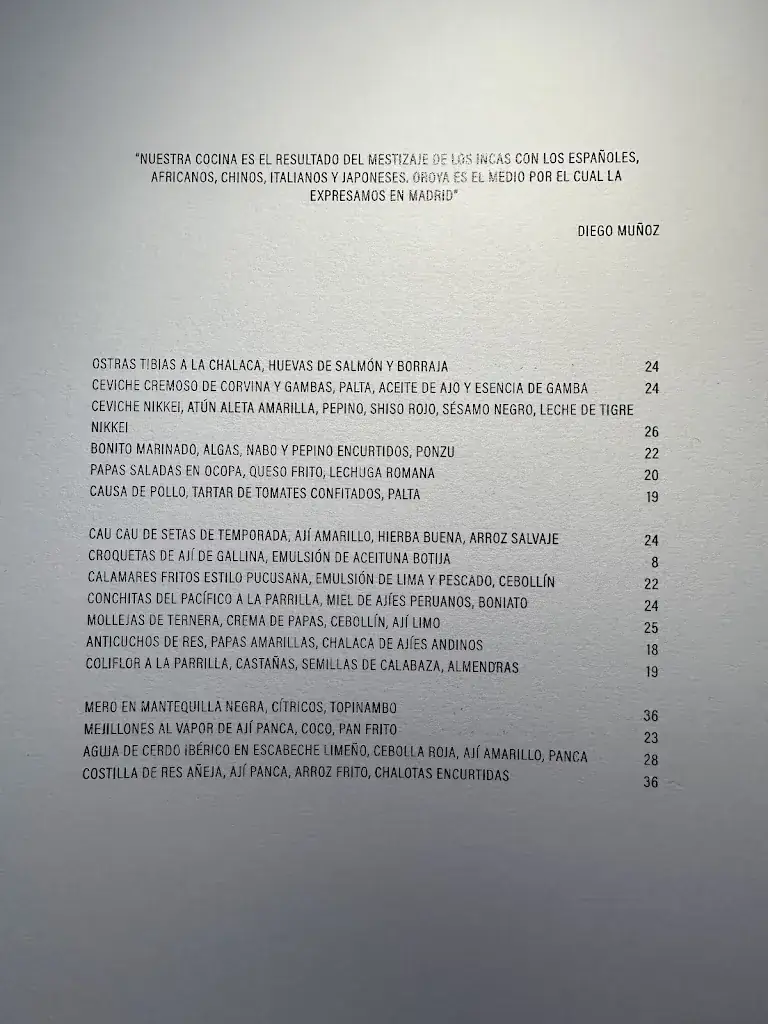 Menu_OROYA Madrid_Rum_image_4