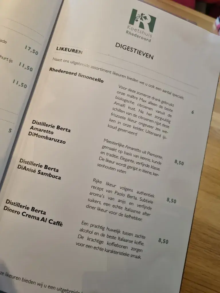 Menü_Bar Restaurant Koetshuis by Rhederoord_Steeg_Bild_2