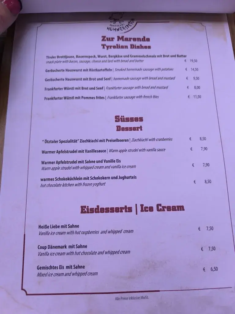 Menu_Annemaries Hühnersteign_Sölden_immagine_2