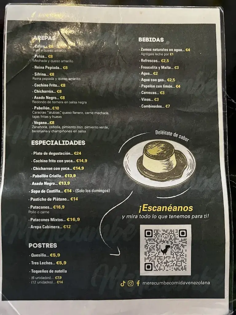 Menu_Merecumbe Comida Venezolana_Stans_image_1