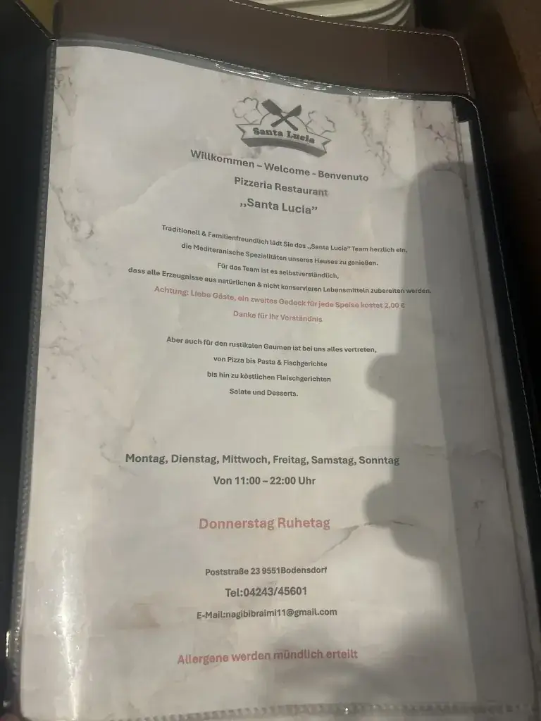 Menu_Restaurant & Pizzeria Santa Lucia - Bodensdorf_Bodensdorf_image_1