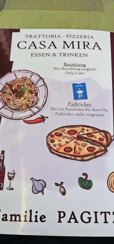 Menu_Pizzeria /Pasta/ Calamari/Carne/ CasaMira Familie Pagitz_Bodensdorf_image_2
